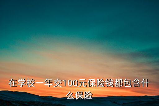 100元保險(xiǎn)都保什么，在學(xué)校一年交100元保險(xiǎn)錢都包含什么保險(xiǎn)