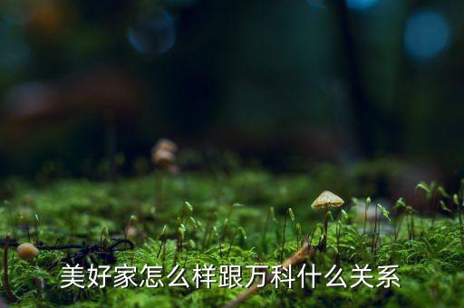 萬科家是什么關系，美好家和萬科是什么關系