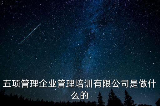 五項管理企業(yè)管理培訓有限公司是做什么的