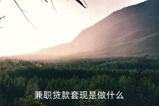 仁仁分期的兼職是什么，兼職貸款套現(xiàn)是做什么