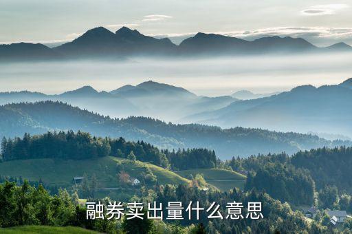 融券賣出量什么意思，融券賣出量是什么意思