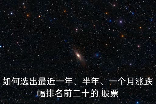 如何選出最近一年、半年、一個月漲跌幅排名前二十的 股票