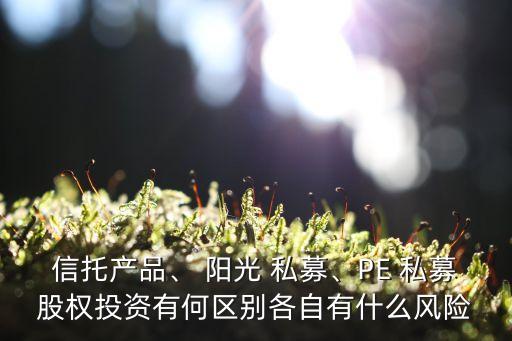 信托產(chǎn)品、 陽(yáng)光 私募、PE 私募股權(quán)投資有何區(qū)別各自有什么風(fēng)險(xiǎn)