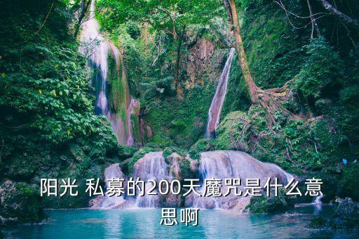  陽(yáng)光 私募的200天魔咒是什么意思啊