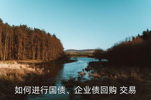 如何進(jìn)行國(guó)債、企業(yè)債回購(gòu) 交易