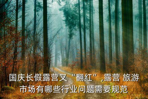 國(guó)慶長(zhǎng)假露營(yíng)又“翻紅”,露營(yíng) 旅游市場(chǎng)有哪些行業(yè)問題需要規(guī)范