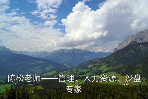  陳松老師——管理、人力資源、沙盤專家