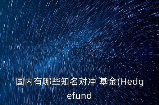 國內有哪些知名對沖 基金(Hedgefund